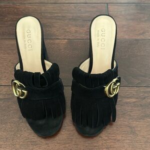 Gucci Marmont suede slides
